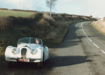 Jaguar XK120 in the Shropshire Hills