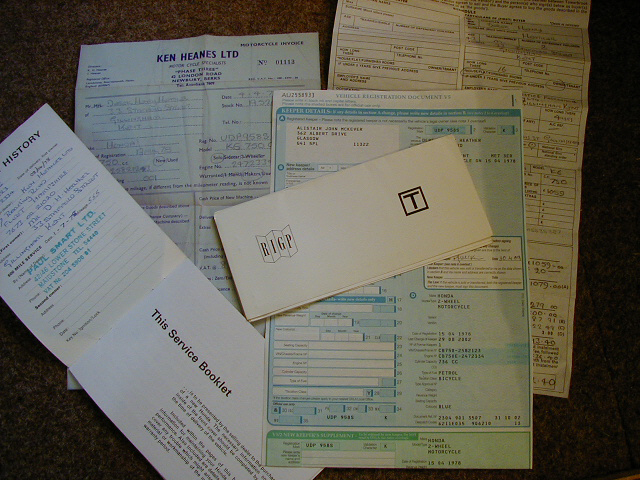 1978 Honda CB750K6 Documents