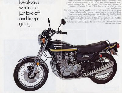 1975 Kawasaki Z1B 900 sales brochure